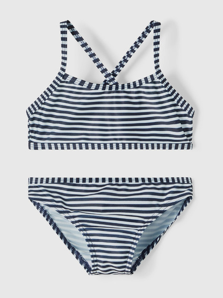 name it Zweiteiliger gestreifter Badeanzug für Mädchen, weiß und blau, Felisia