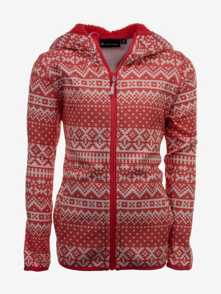 ALPINE PRO Alpine Pro Berto Rot Gemusterter Pullover für Mädchen