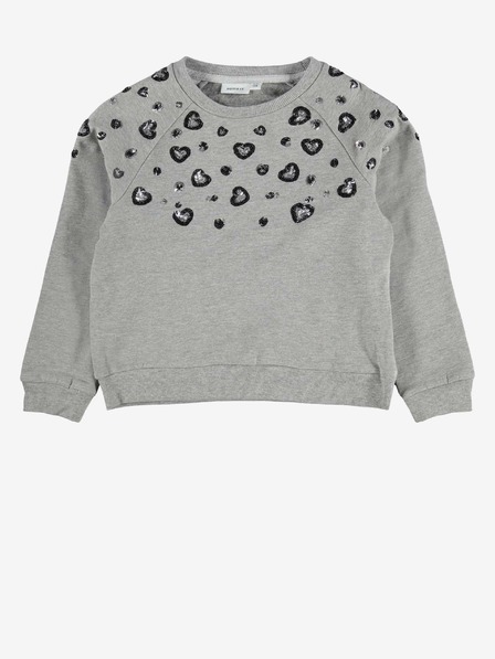 name it Graues Mädchen-Sweatshirt mit Verzierungen name it Negis