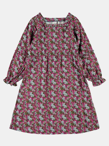 name it Grünes und rosa geblümtes Mädchenkleid name it Nolah