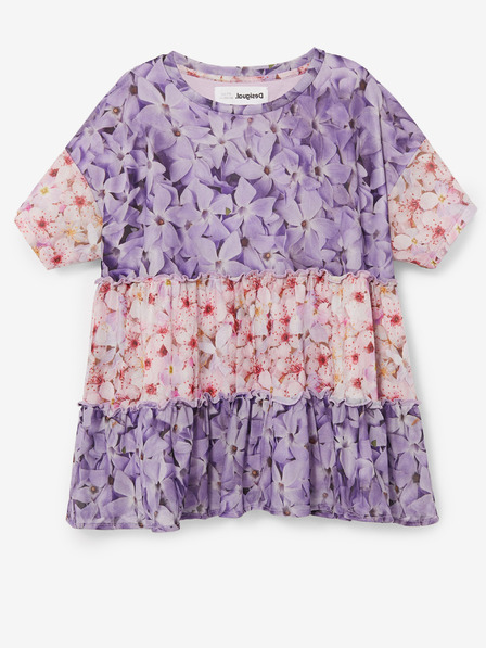 Desigual Hellviolettes Desigual Helm T-Shirt für Mädchen mit Blumenmuster
