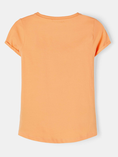 name it Orangefarbenes bedrucktes T-Shirt für Mädchen mit dem Namen Vix