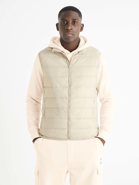 Celio Beige Herren-Steppweste Celio Bulock
