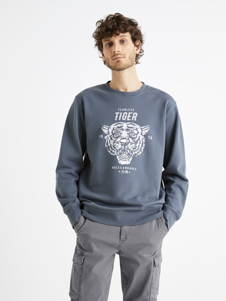 Celio Blaues bedrucktes Herren-Sweatshirt von Celio Begrif