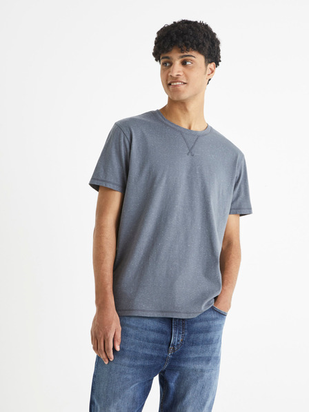 Celio Blaues Herren-Basic-T-Shirt Celio Beneps