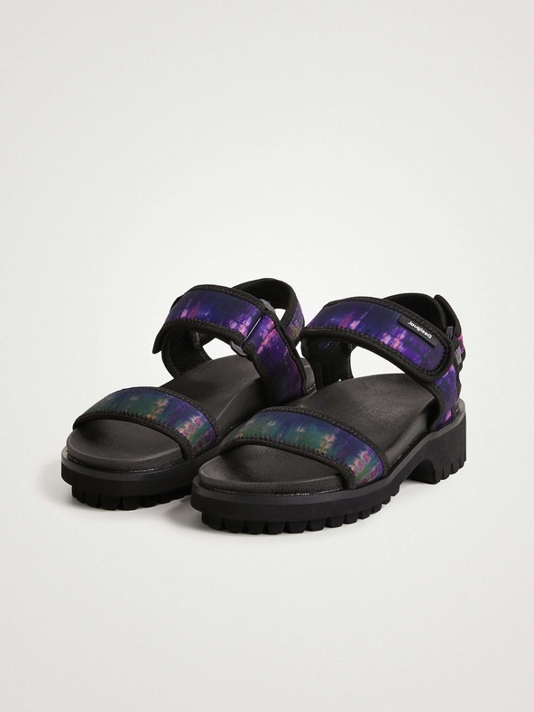 Desigual Lila und schwarz Desigual Track Sandale für Frauen