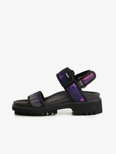 Desigual Lila und schwarz Desigual Track Sandale für Frauen