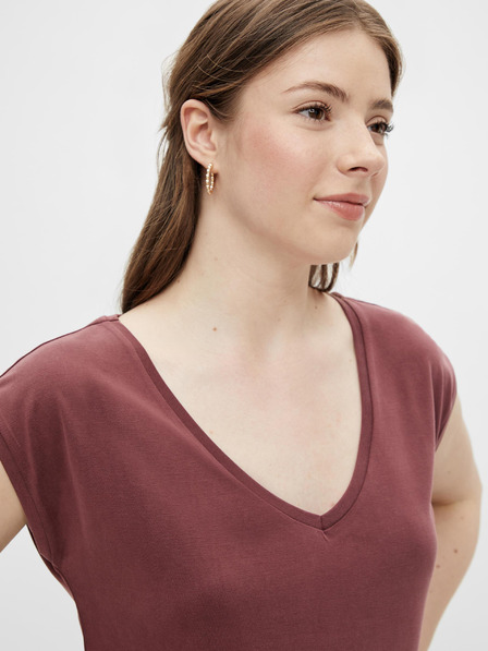 Pieces Burgunderfarbenes T-Shirt Pieces Kamala