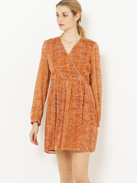 CAMAIEU Oranges Kleid mit Schlangenmuster CAMAIEU