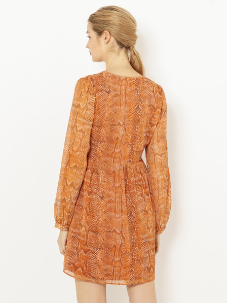 CAMAIEU Oranges Kleid mit Schlangenmuster CAMAIEU