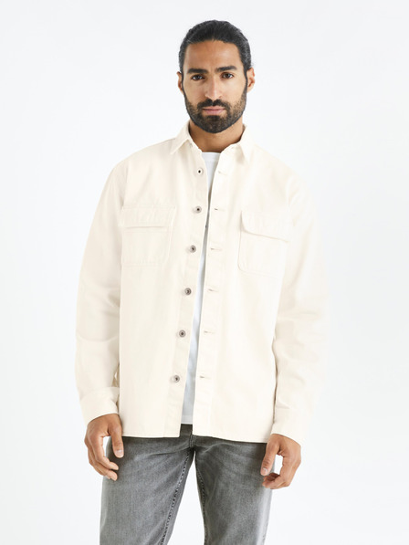 Celio Beige Herren Jeanshemd Celio Battery