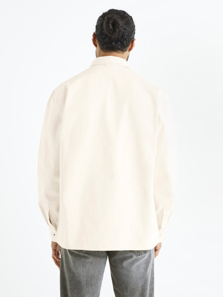 Celio Beige Herren Jeanshemd Celio Battery
