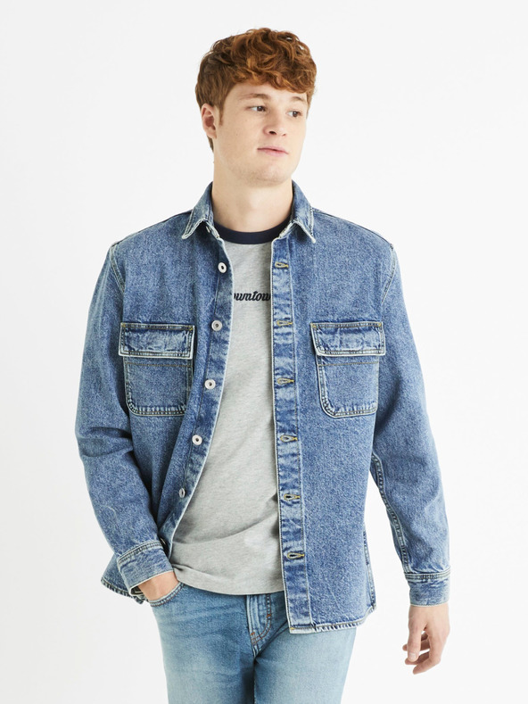 Celio Blaues Herren Jeanshemd Celio Battery