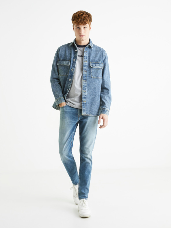 Celio Blaues Herren Jeanshemd Celio Battery