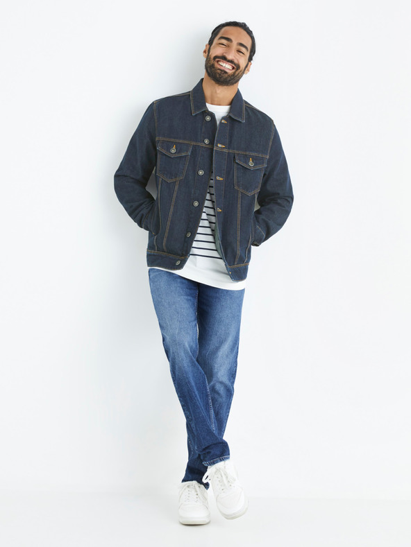 Celio Dunkelblaue Herren-Jeansjacke Celio Budens
