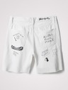 Desigual Weiße gemusterte Jeansshorts für Herren Desigual Ray