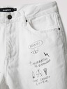 Desigual Weiße gemusterte Jeansshorts für Herren Desigual Ray