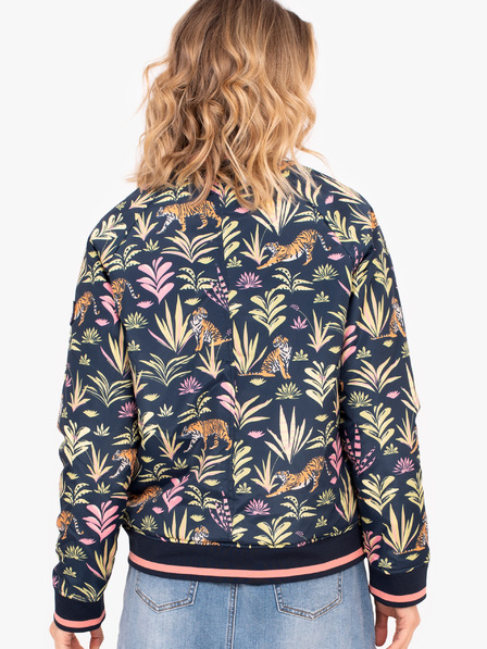 Brakeburn Dunkelblauer gemusterter Damen-Bomber Brakeburn