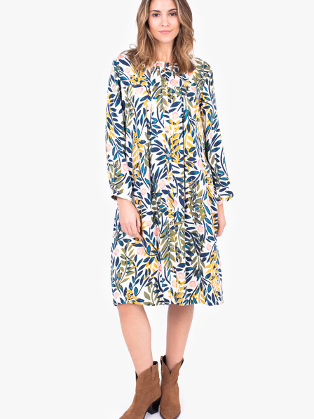 Brakeburn Weißes gemustertes Hemdblusenkleid Brakeburn
