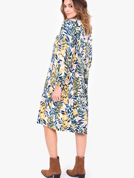 Brakeburn Weißes gemustertes Hemdblusenkleid Brakeburn