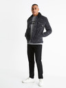 Celio Schwarze Herren-Jeansjacke mit Kunstpelz Celio Batman