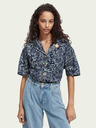 Scotch & Soda Dunkelblaues geblümtes Damen-Shirt von Scotch & Soda