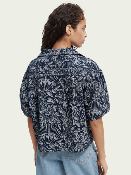 Scotch & Soda Dunkelblaues geblümtes Damen-Shirt von Scotch & Soda