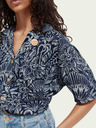 Scotch & Soda Dunkelblaues geblümtes Damen-Shirt von Scotch & Soda