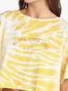 Roxy Weißes und gelbes Roxy Aloha gemustertes Kurzarmhemd für Damen