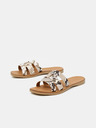 Pieces Braun gemusterte Lederslipper Pieces Anilla