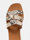 Pieces Braun gemusterte Lederslipper Pieces Anilla