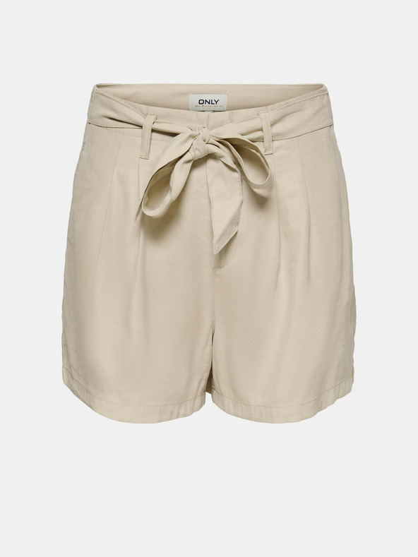 ONLY Beigefarbene Shorts mit Bindeband ONLY Mago