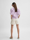 Selected Femme Cremefarbene Leinen-Shorts mit hohem Bund Selected Femme Cecilie