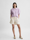 Selected Femme Cremefarbene Leinen-Shorts mit hohem Bund Selected Femme Cecilie