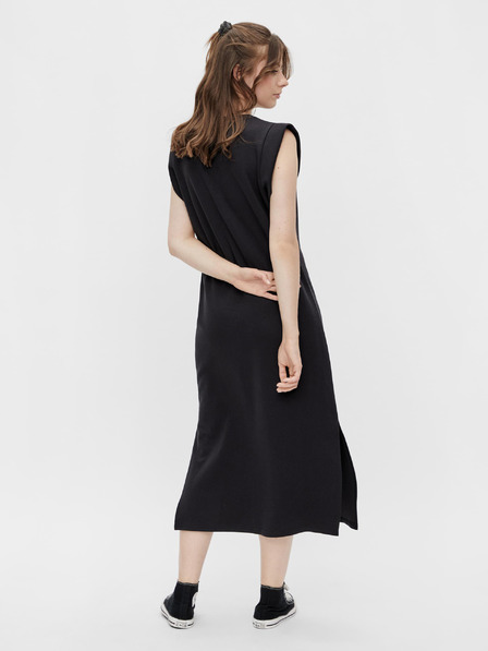 Pieces Pieces Temmo Schwarzes Maxikleid mit Schlitz