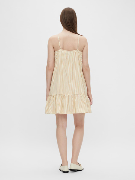 Pieces Weiß-beige gestreiftes Kleid Pieces Palli