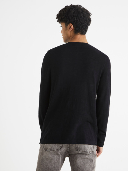 Celio Schwarz gestromtes Herren-T-Shirt Celio Behenley