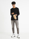 Celio Schwarz gestromtes Herren-T-Shirt Celio Behenley