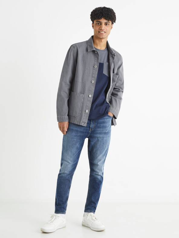 Celio Blaues Herren-T-Shirt mit Tasche Celio Becolored