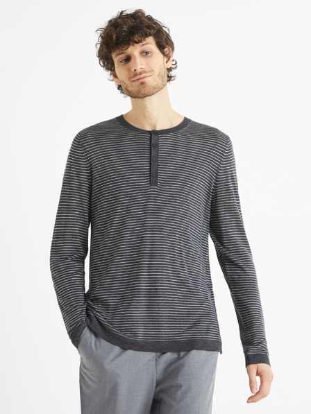 Celio Dunkelgrauer gestreifter Herrenpullover von Celio Bestripe