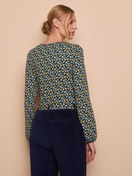 Tranquillo Dunkelblau Gemusterte Bluse Tranquillo