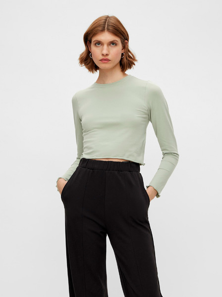 Pieces Hellgrünes Crop-Top Pieces Maddi