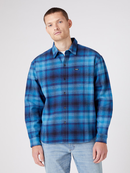 Wrangler Blau Gemustertes Herrenhemd von Wrangler