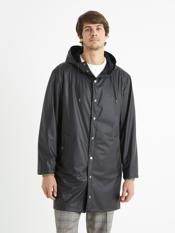 Celio Schwarzer Herren-Kapuzenparka Celio