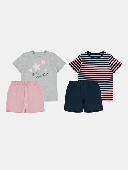 name it Schlafanzug-Set für Mädchen in Blau und Rosa, Name: Stars