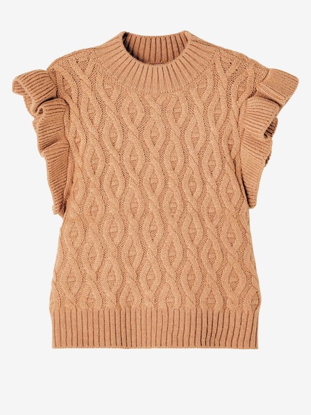 name it Beige Mädchenweste mit dekorativen Ärmeln name it Ramat