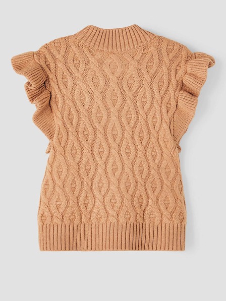 name it Beige Mädchenweste mit dekorativen Ärmeln name it Ramat