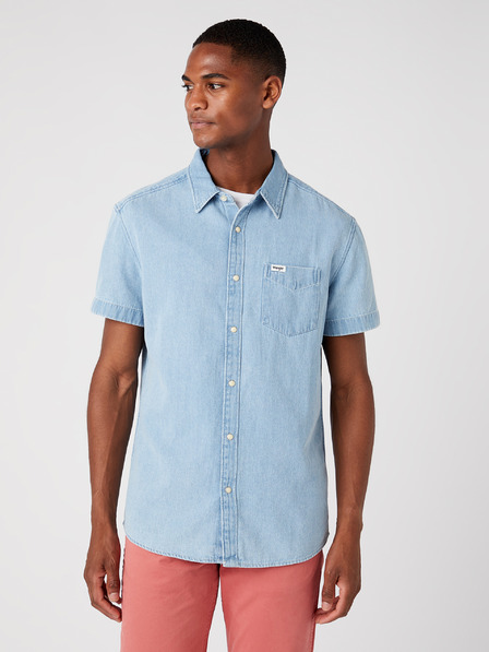 Wrangler Hellblaues Herren-Denim-Shirt Wrangler