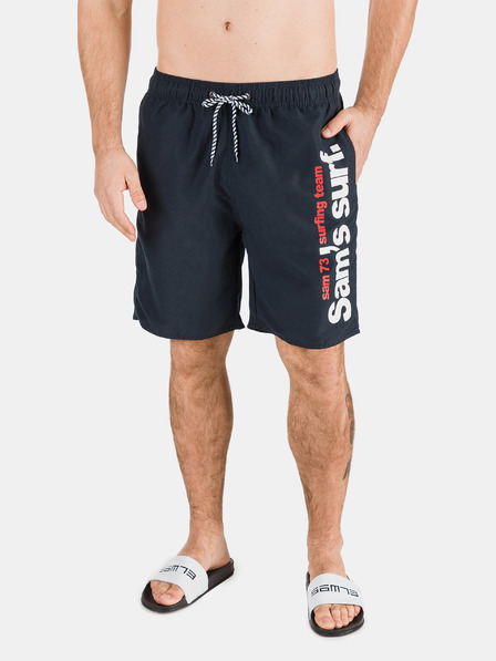 Sam 73 Dunkelblaue bedruckte Badeshorts für Herren SAM 73