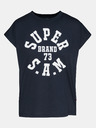 Sam 73 Dunkelblaues bedrucktes T-Shirt für Frauen SAM 73